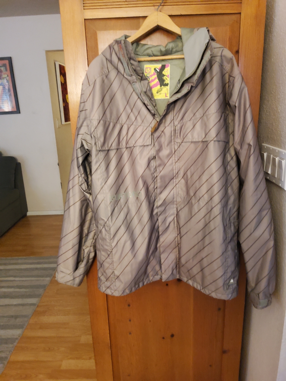 Burton Men's  Gray Hooded Board Jacket Size Large VGUC